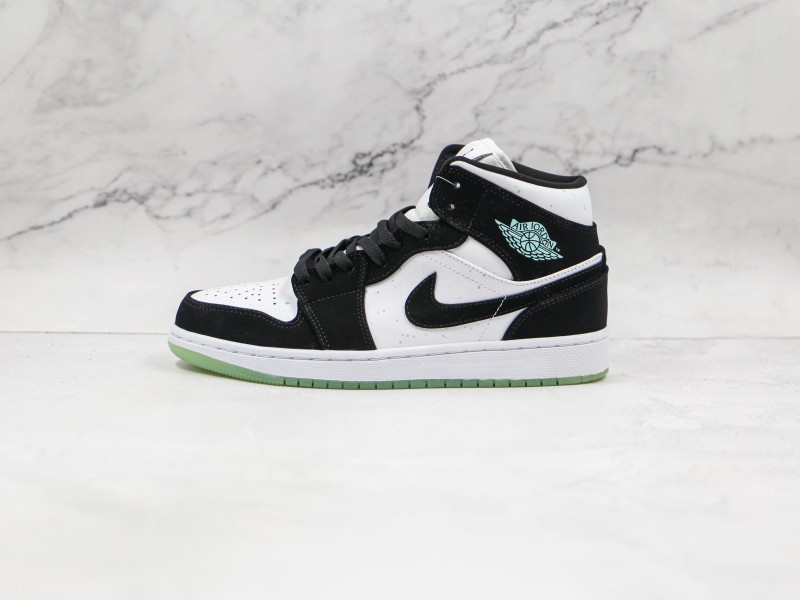 jordan 1 mid white black teal tint