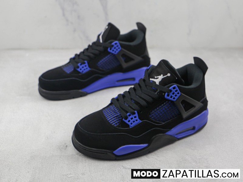 Nike Air Jordan 4 Retro Black Game Royal - Modo Zapatillas | zapatillas en descuento