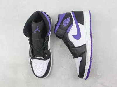 Nike Air Jordan 1 Mid White Black Purple M